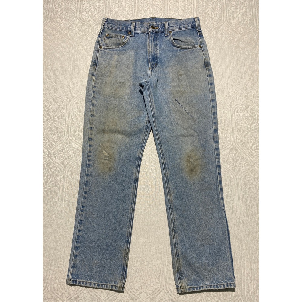 Carhartt B18‎ STW Traditional Fit Straight Leg Jeans Mens 31x30 Distressed